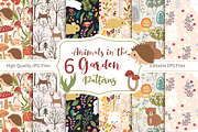 Animals in The Garden Patterns, a Pattern Graphic by DrawStudio1988 (Thumbnail 1 of 9)