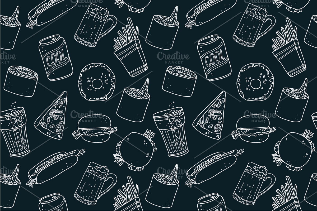 Fastfood set, a Food Illustration by YuliaBiser (Photo 4 of 4)