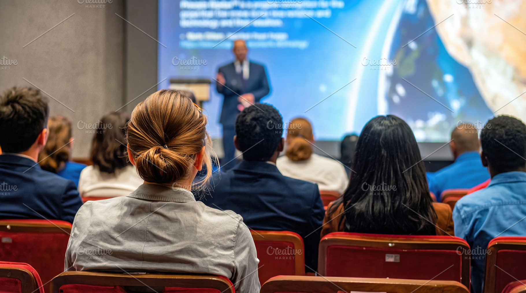 Business Audience Attending Conference Presentation, a Business Photo by Davizro's Market