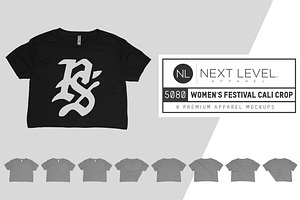 Next Level 5080 Festival Cali Crop, a Shirt Mockup by Pixel Sauce™