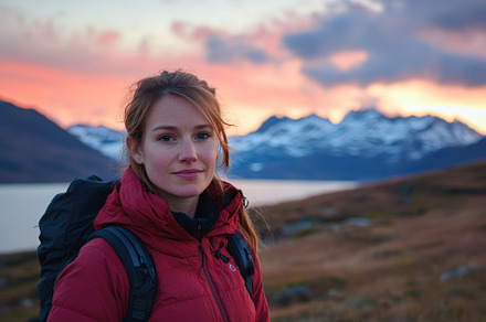 Female hiker enjoying breathtaking v, a Photo by Iftikhar Alam