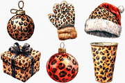 Watercolor Leopard Winter Clipart, an Illustration by Canvas Craft (Thumbnail 4 of 8)