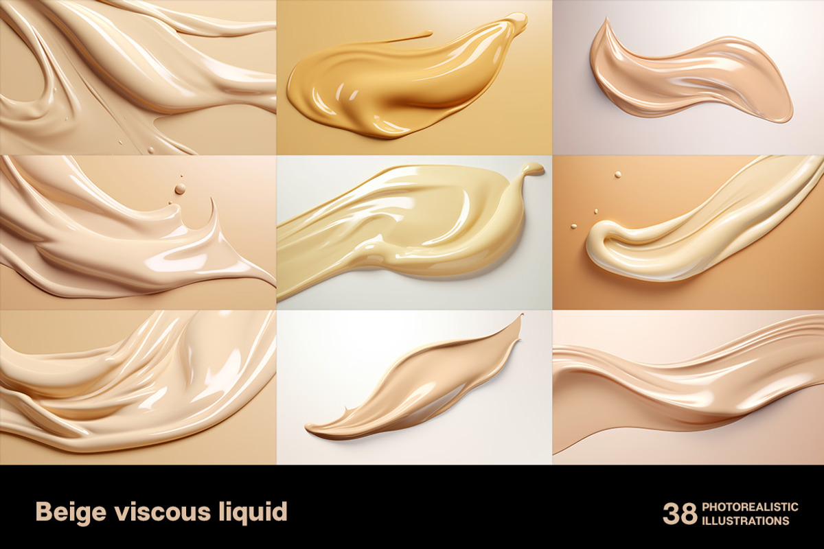 Beige viscous liquid. 38 images, a Background Graphic by Handmadefont (Photo 6 of 10)