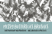 Messy Butterflies Brushes for PS/PRO, a Brush Add-On by Polka Dot Pixels (Thumbnail 1 of 2)