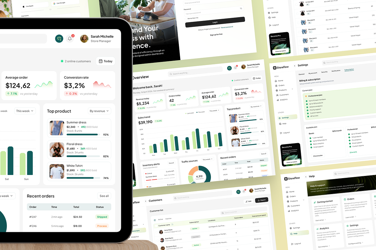 Storeflow - SAAS Store Management UI, a Landing Page Template by Agensip Design Agency (Photo 2 of 10)