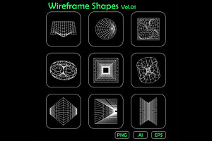 3D Wireframe Shapes Vol 1 2