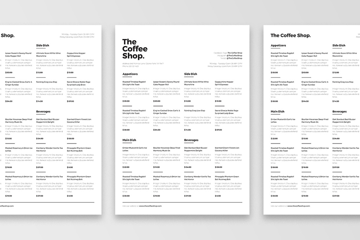 Minimalist Food Menu, a Flyer Template by The Good Store (Photo 3 of 5)