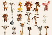 QUIRKY FARM ANIMALS CLIPART BUNDLE, an Animal Illustration by Daring Digies (Thumbnail 3 of 10)