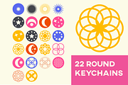 Keychain Cut File Solar Round Design, an Object Graphic by InkCloudDesign (Thumbnail 2 of 4)