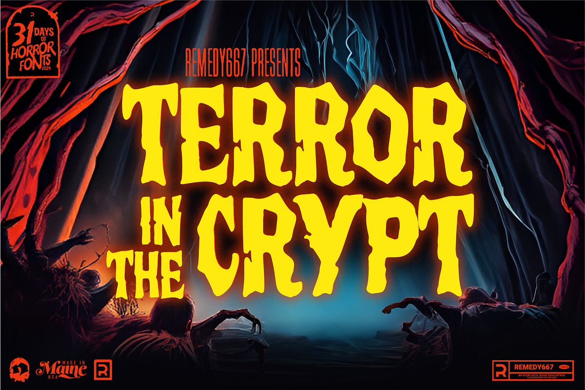 Terror in the Crypt, a Handwritten Font by Remedy667 (Photo 1 of 5)