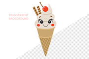 Cute Ice Cream Illustration, a Food Illustration by ⋒DesignECShop⋒ (Thumbnail 2 of 3)