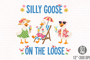 Beach Silly Goose Summer Clipart PNG, an Illustration by Designking (Thumbnail 1 of 4)