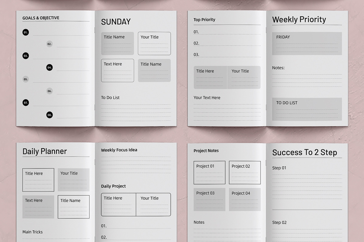 Weekly Planner Template Layout, a Stationery Template by ContestDesign (Photo 3 of 3)