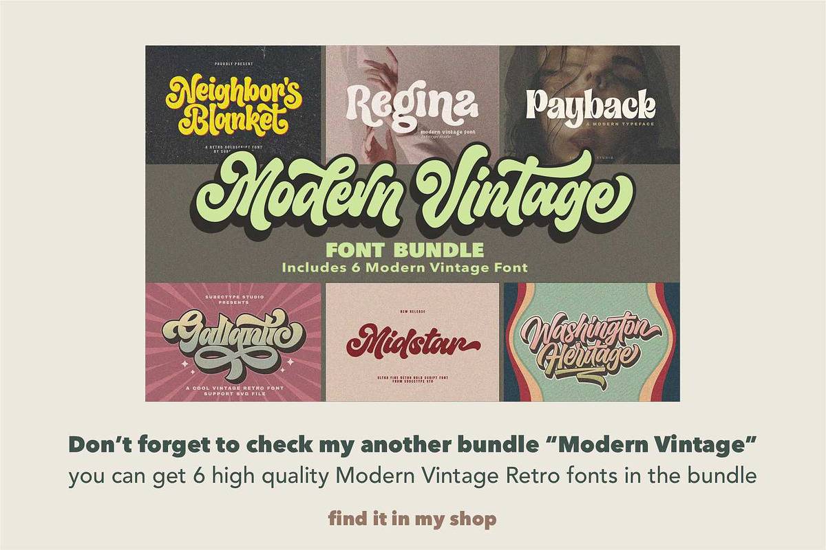 Vintage Retro Font Bundle, a Font by Subectype Studio (Photo 8 of 8)