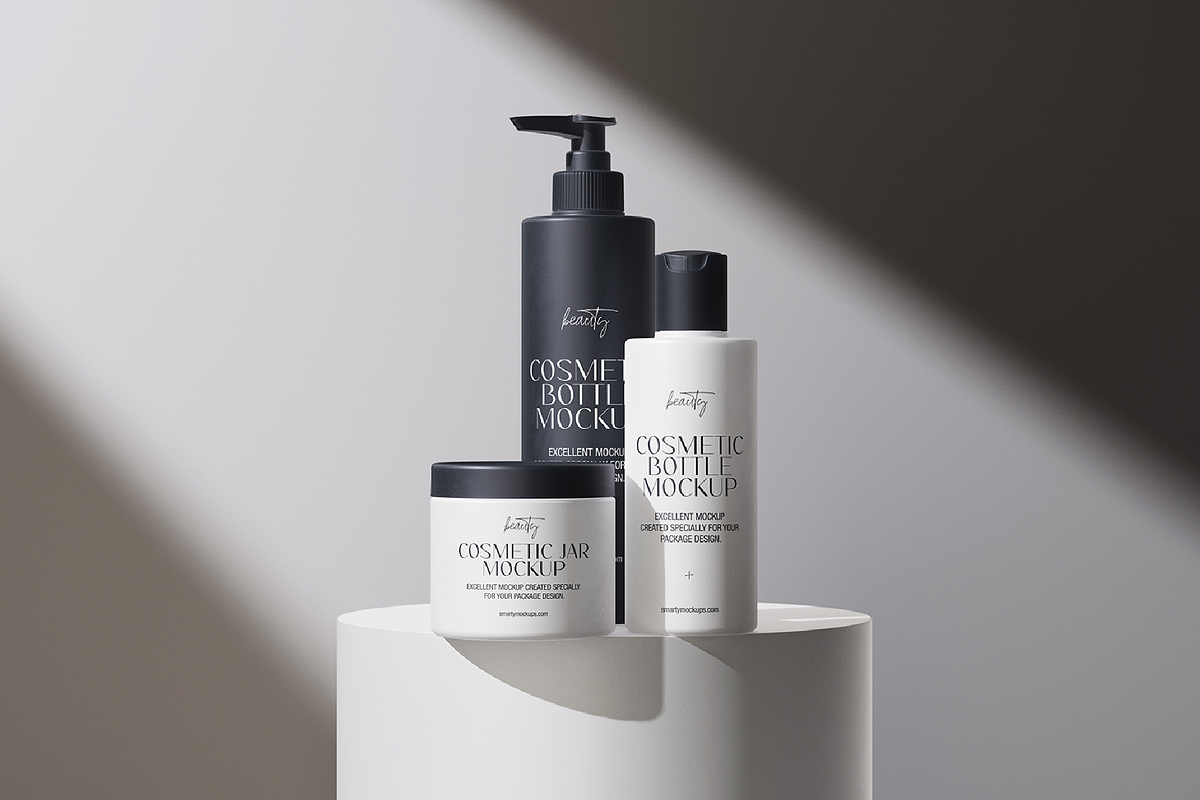Cosmetic Set Mockup, a Packaging Mockup by Mocklux (Photo 1 of 8)