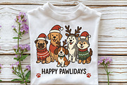 Happy Pawlidays PNG Christmas Dog, an Illustration by CraftArtStudio (Thumbnail 2 of 4)