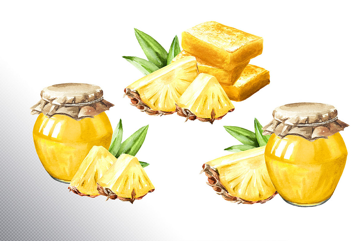 Tropical Pineapple. Hand painted, a Food Illustration by Daria Ustiugova (Photo 16 of 28)