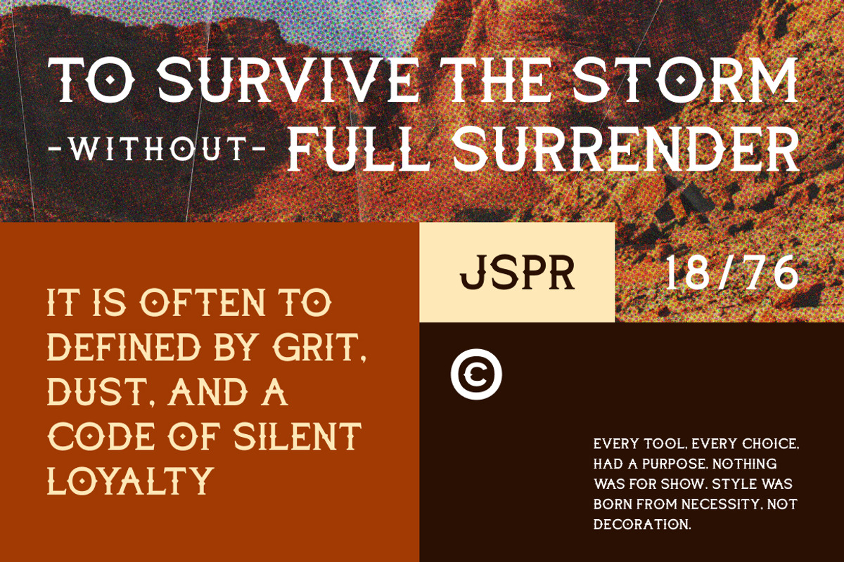 Jagged Spur – Western Typeface, a Slab Serif Font by Vadovastd (Photo 3 of 7)