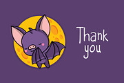 Set of Cute Kawaii Bat Illustrations, an Animal Illustration by ArtVarStudio (Thumbnail 3 of 3)