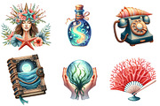 Siren Summer Clipart, an Illustration by Pixels.Craft (Thumbnail 2 of 8)