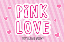 Pink Love outline font