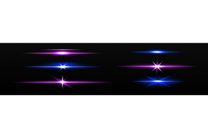 Neon flash glowing purple line. Neon, an Illustration by skripnikbb