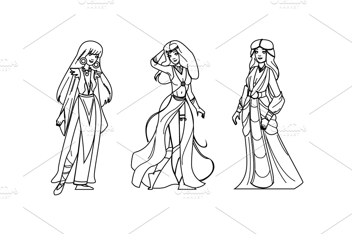 girl fantasy woman vector, a Person Illustration by pikepicture