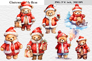 Christmas Teddy Bear Clipart, a Graphic by Kseniia_designer's shop (Thumbnail 4 of 5)