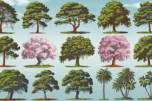 18 Trees Photoshop Stamp Brushes