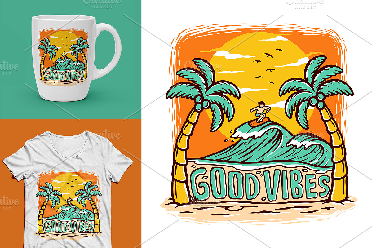 25 in 1 Bundle - Beach & Mountain, a Seasonal Illustration by gunaonedesign (Photo 13 of 21)