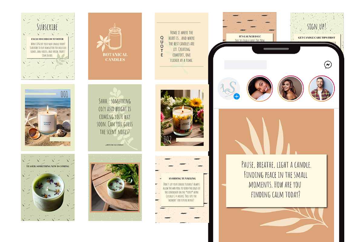 Candle Business Instagram Templates, a Social Media Template by Little Creative Scribbles (Photo 4 of 5)