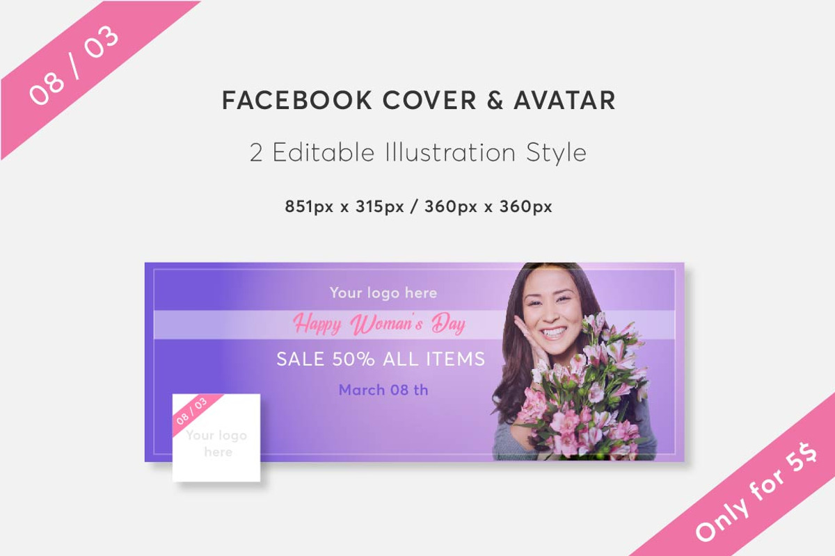 Woman's Day FB Illustration Cover, a Websites & App Template by RedRiver Studio (Photo 3 of 3)