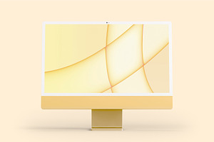 Realistic IMac 24-inch 2022 Mockup