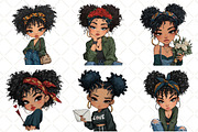 Valentine Holiday Black Girl Clipart, an Illustration by Black Bird Studio (Thumbnail 6 of 6)
