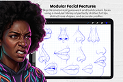 Afro Head Stamps, Black Character, a Brush Add-On by Selentaori Studio (Thumbnail 7 of 12)