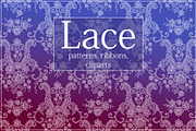 Lace patterns, ribbons, cliparts., a Pattern Graphic by Ajuga (Thumbnail 1 of 10)