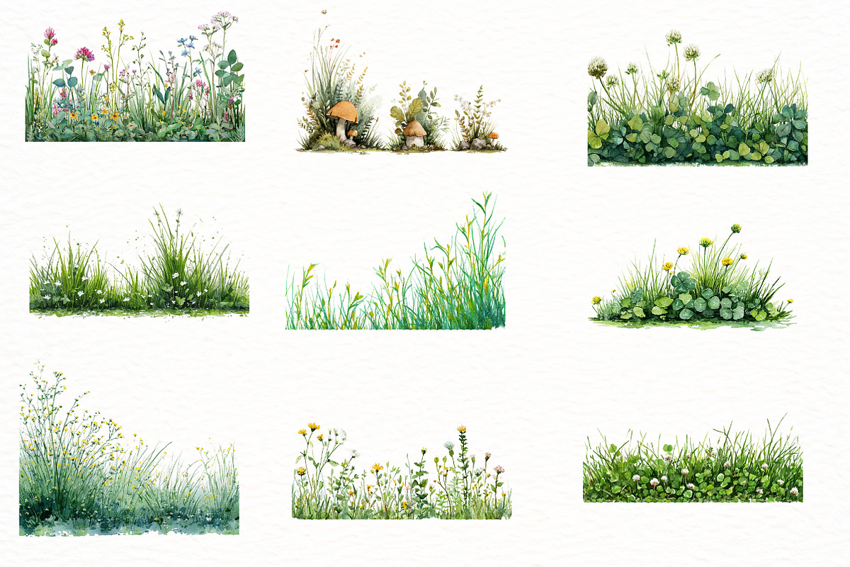 Spring Green Grass Border Clipart, an Illustration by Designworld (Photo 5 of 5)