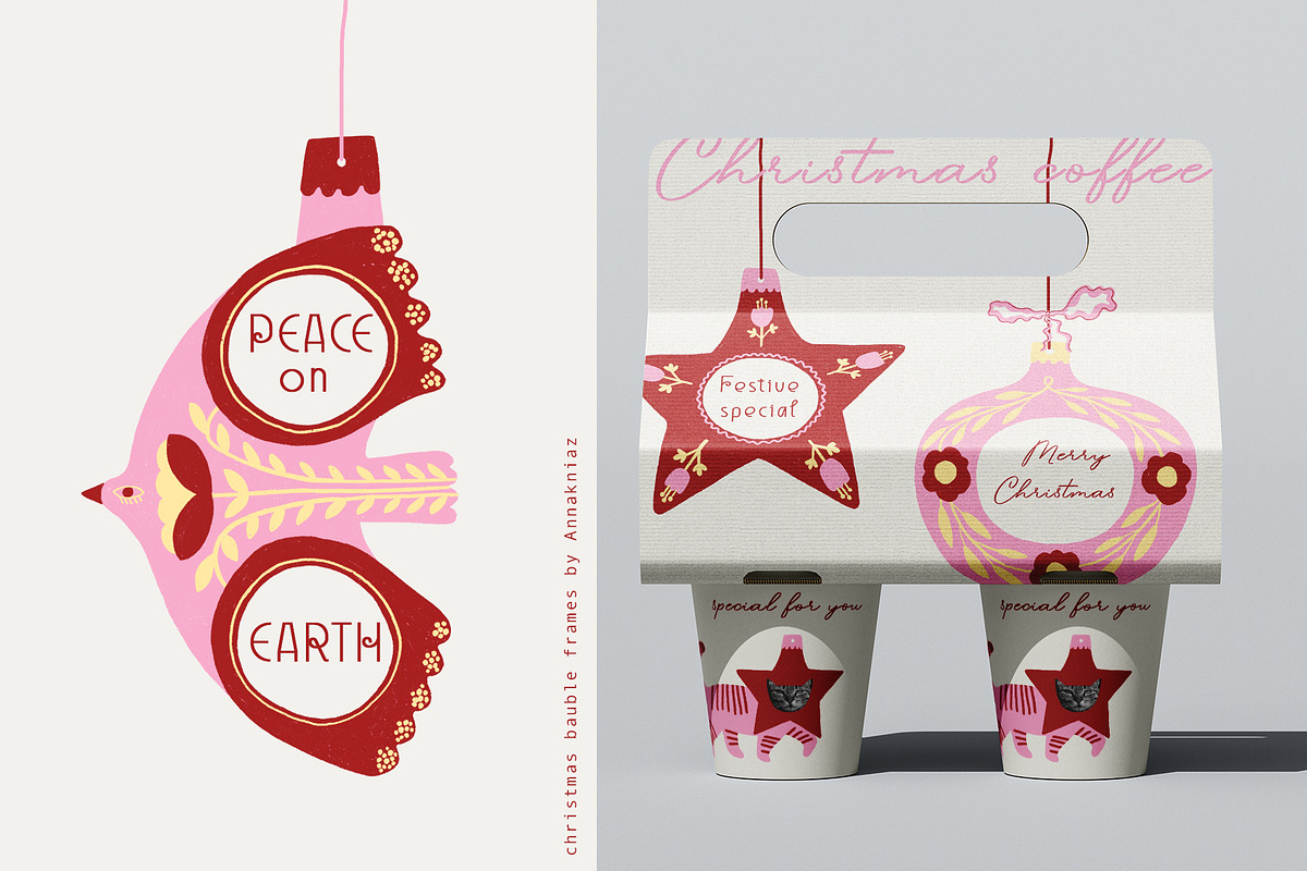 Christmas bauble frames, a Seasonal Illustration by Annakniaz (Photo 5 of 14)