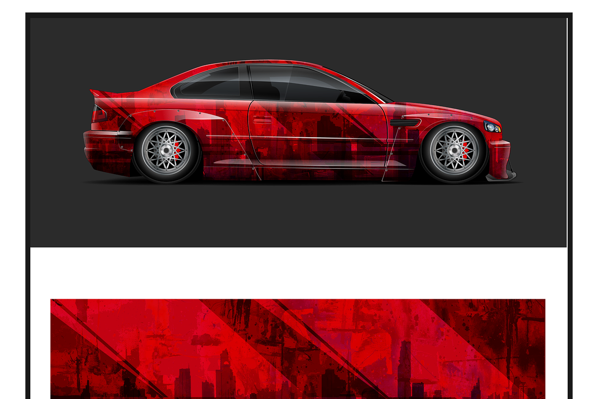 Dynamic Racing Car Wrap Design, an Object Illustration by CarWrap design (Photo 1 of 4)