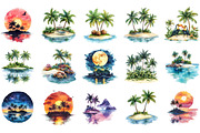 Paradise Island Clipart Bundle, an Illustration by Designking (Thumbnail 3 of 5)