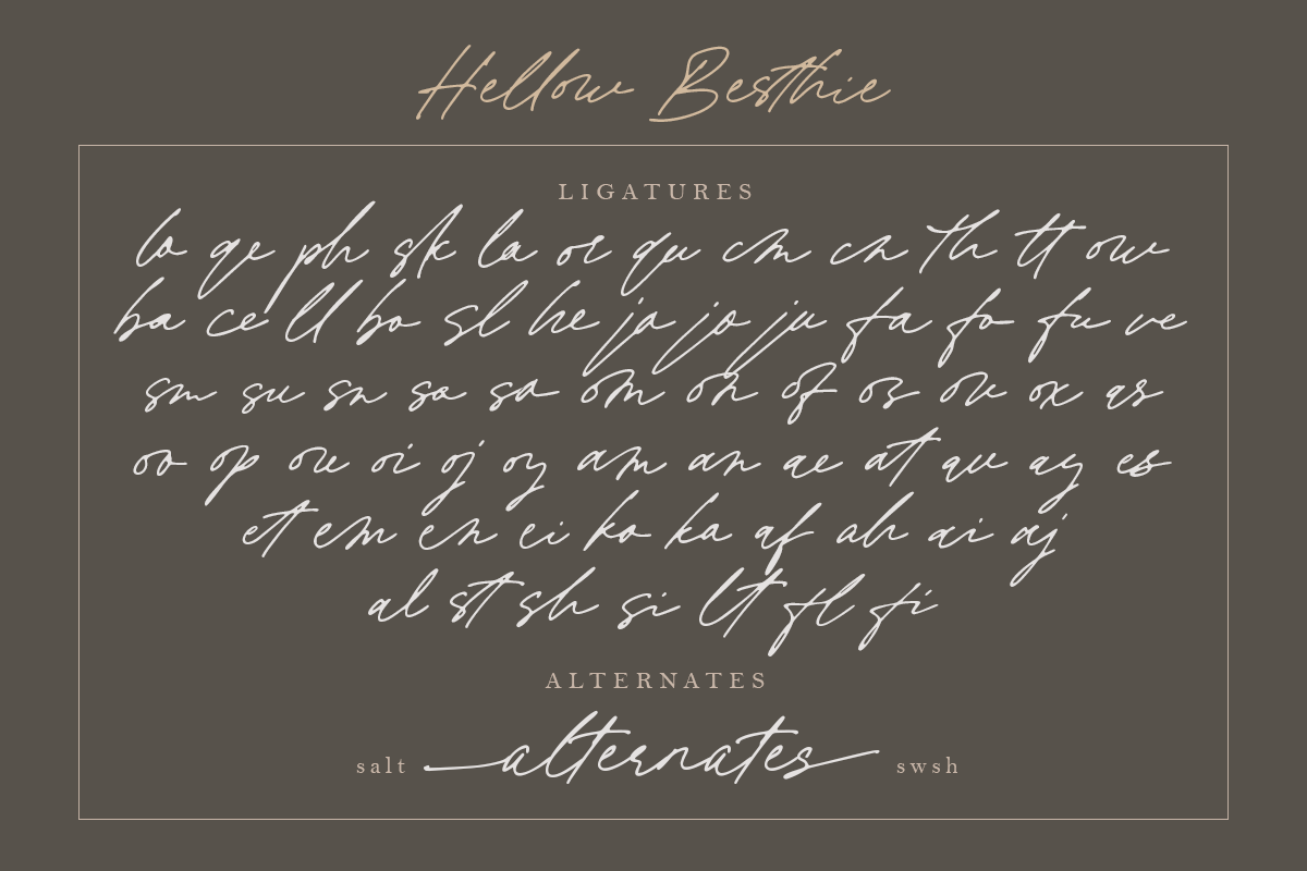 Hellow Besthie, a Script Font by DzikrulAulia (Photo 12 of 12)