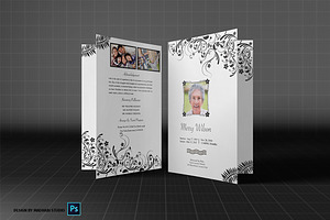 Funeral Program Template Black White