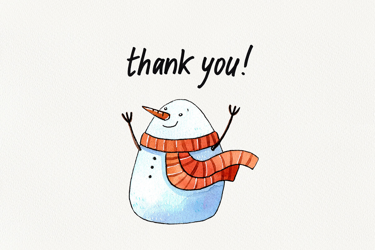 Funny Snowmans set, a Decorative Illustration by Ekaterina Goncharova (Photo 7 of 7)