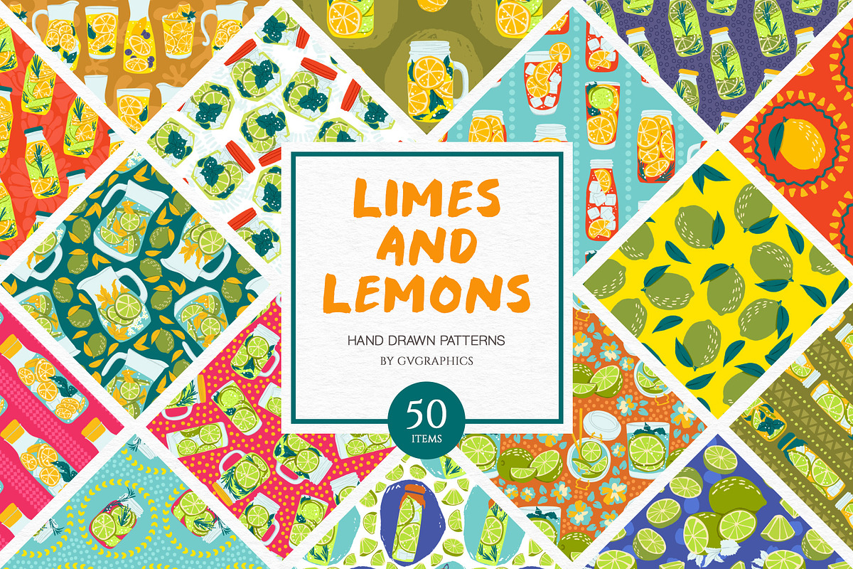 Limes and Lemons Patterns, a Pattern Graphic by GVGraphics (Photo 1 of 18)