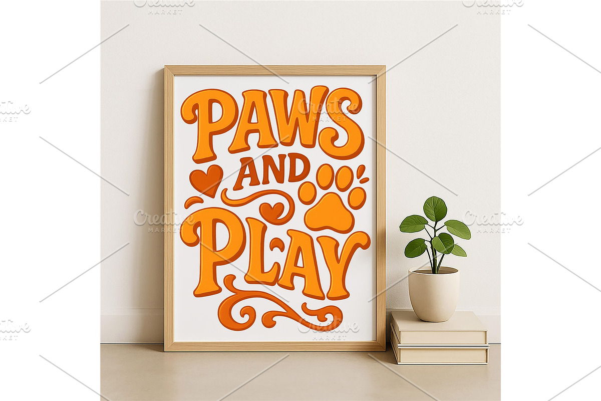 Paws and Play Retro Pet Lover Print, a Background Graphic by LaseredNinja (Photo 2 of 7)