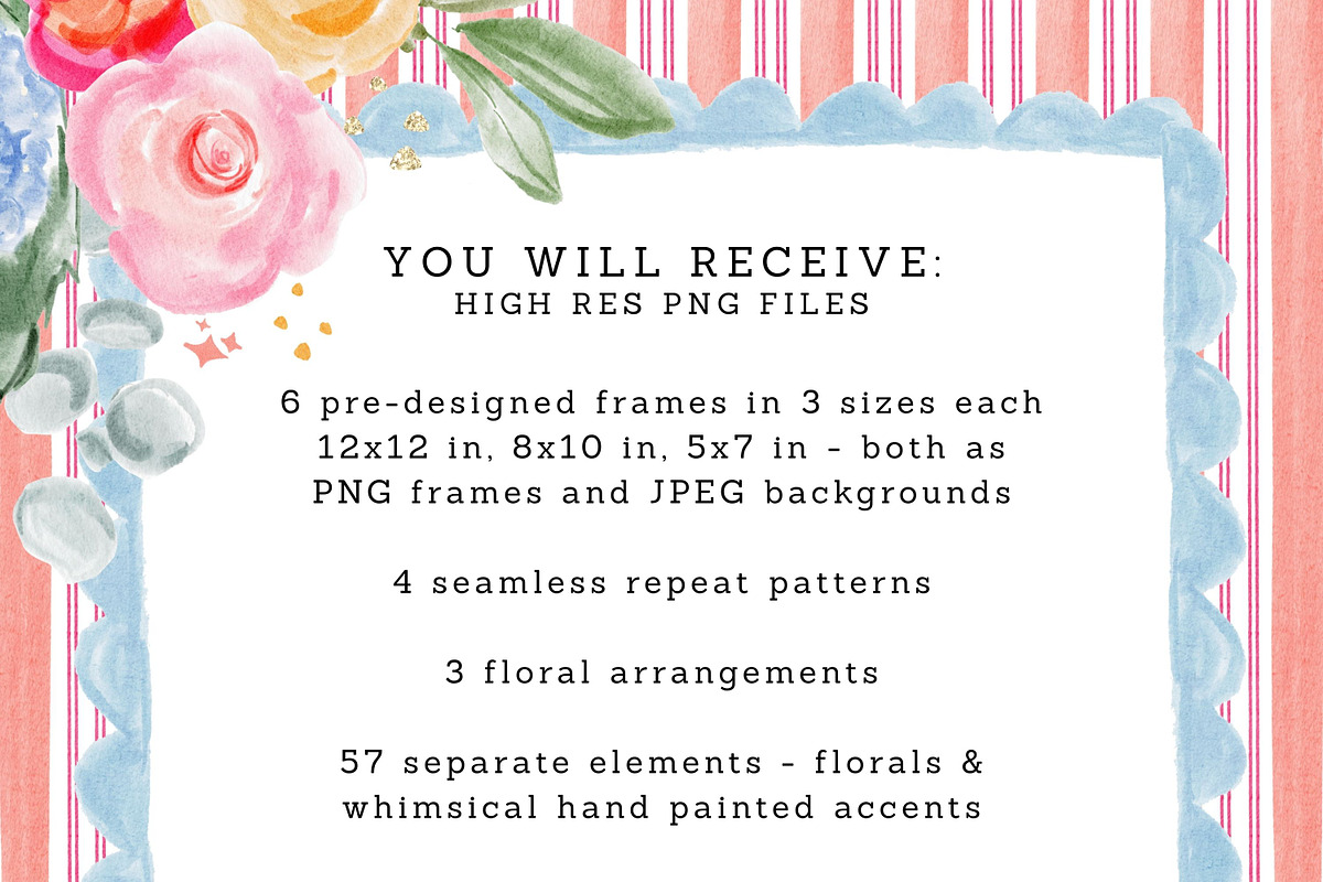 Garden Party Florals PNG Design Kit, a Decorative Illustration by Essem Creatives (Photo 2 of 11)