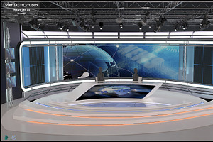 Virtual TV Studio News Set 35