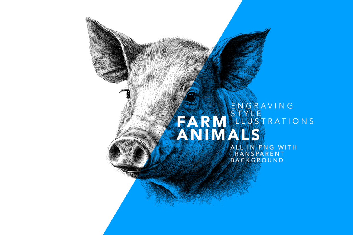 Famr Animals - illustrations, an Animal Illustration by Graxaim Mock-up (Photo 2 of 4)