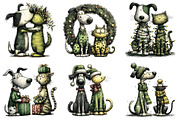 Christmas Dog & Cat Friends, an Illustration by Craft Nest (Thumbnail 3 of 9)