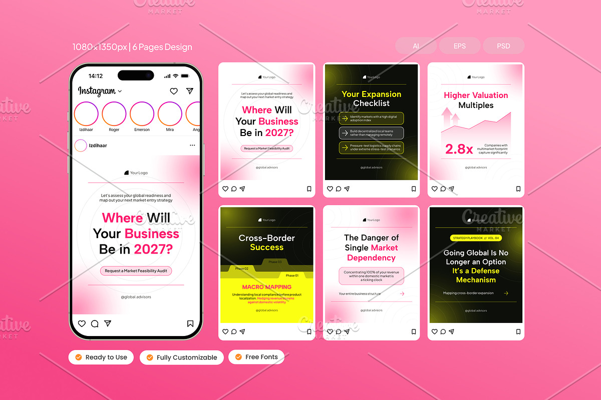 Global Market Expansion Strategy, a Social Media Template by Izdihaar_Studio (Photo 1 of 4)